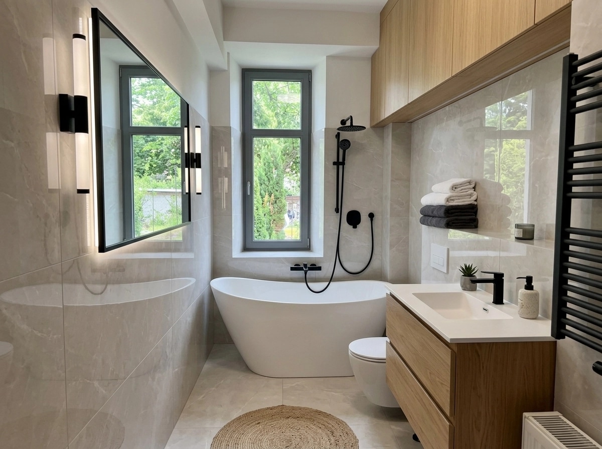 Contemporary Bathroom design — interior photo by GenRoom AI