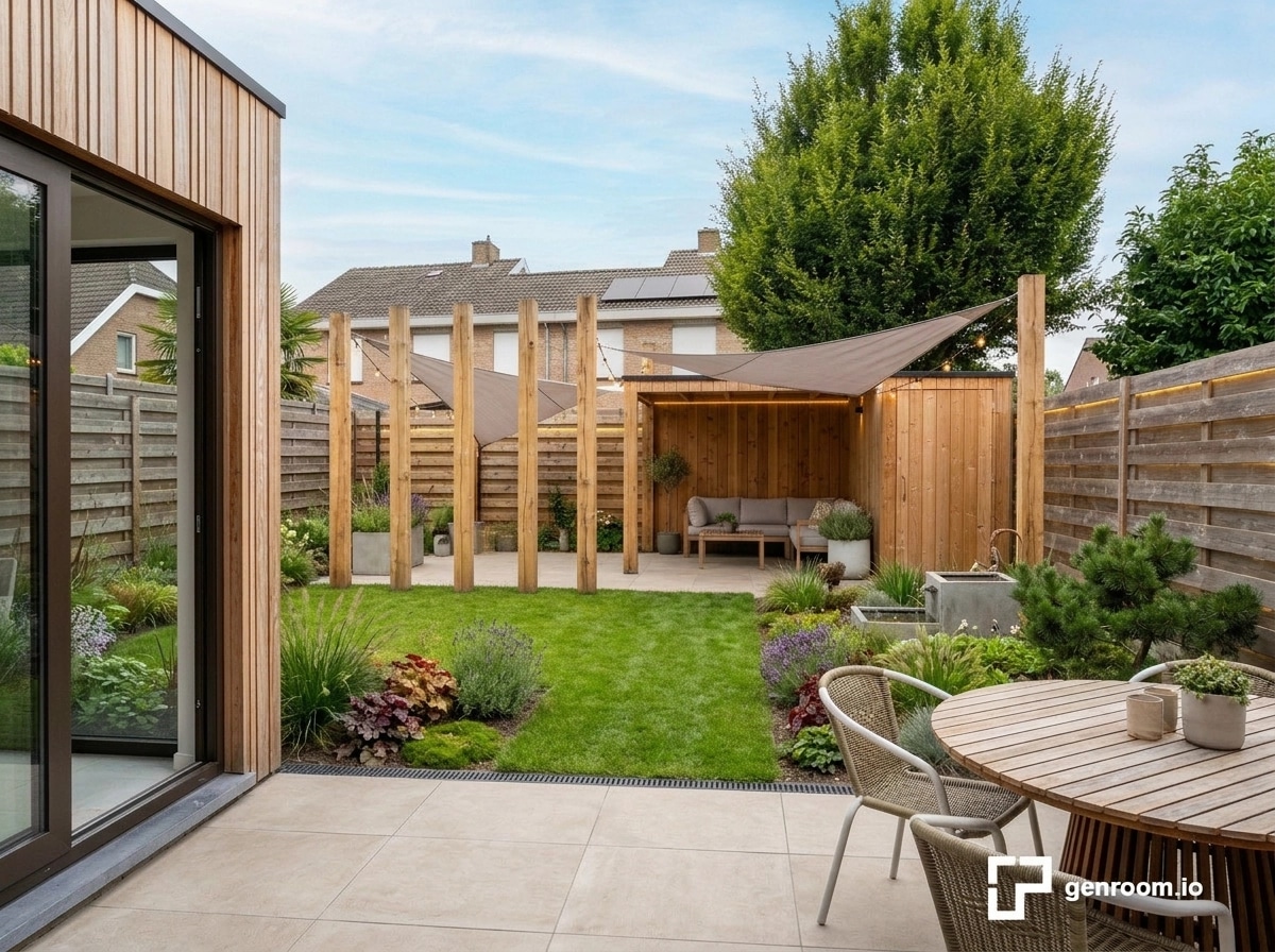 Landscape design in Scandinavian Garden style — Yard by GenRoom AI