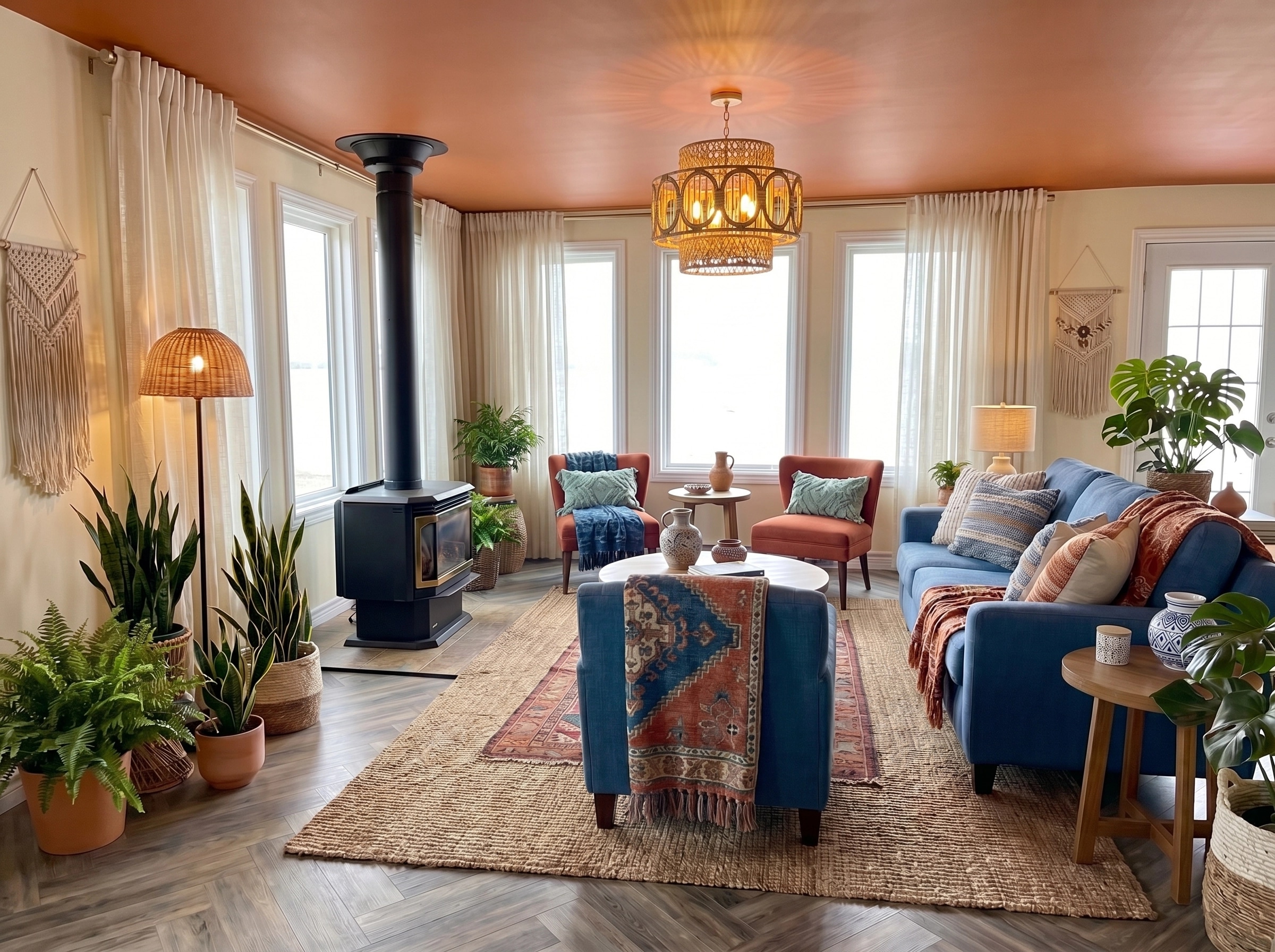 Interior design in Bohemian style — Living Room by GenRoom AI