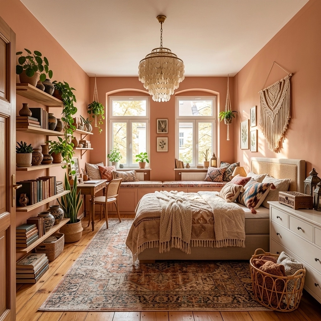 Bohemian Bedroom design — interior photo by GenRoom AI