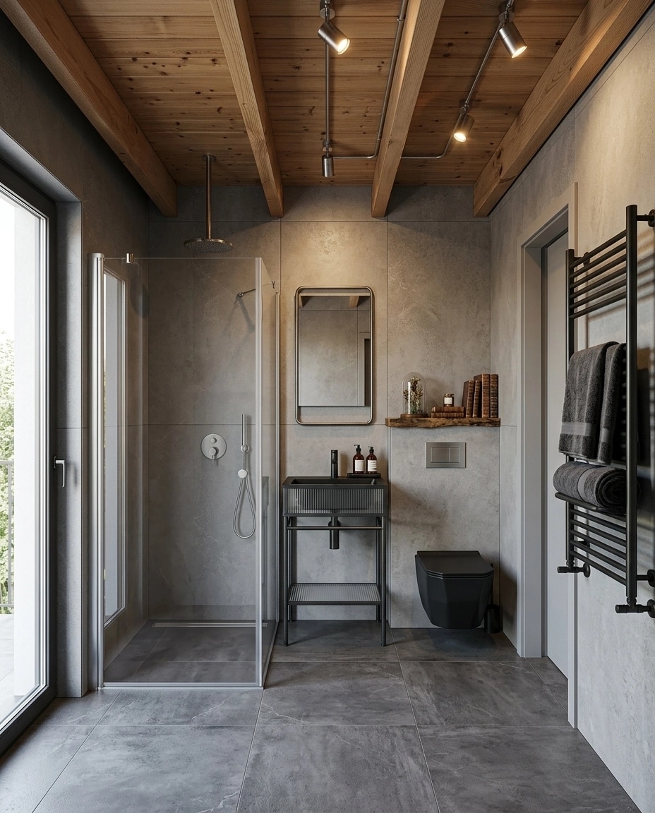 Interior design in Loft / Industrial style — Bathroom by GenRoom AI