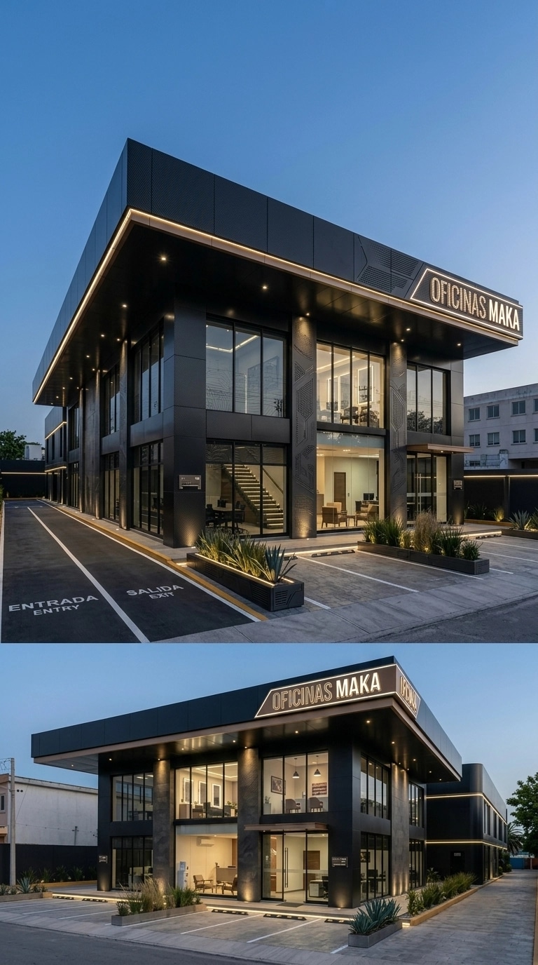 Facade design in Blacktec Facade style — Facade by GenRoom AI