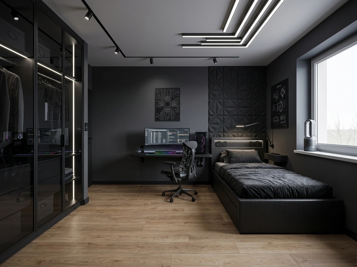 Interior design in Blacktec style — Bedroom by GenRoom AI