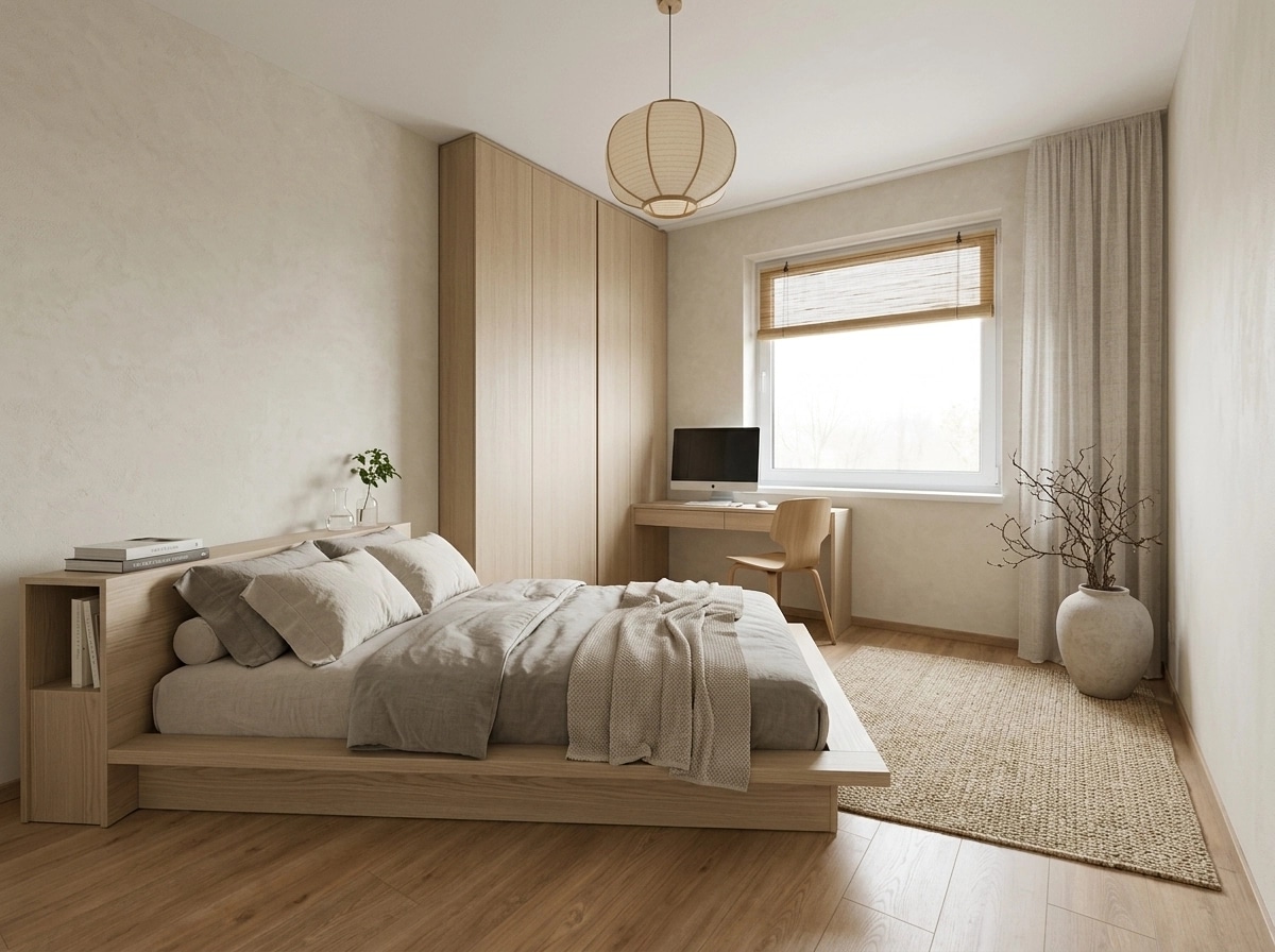 Japandi Bedroom design — interior photo by GenRoom AI