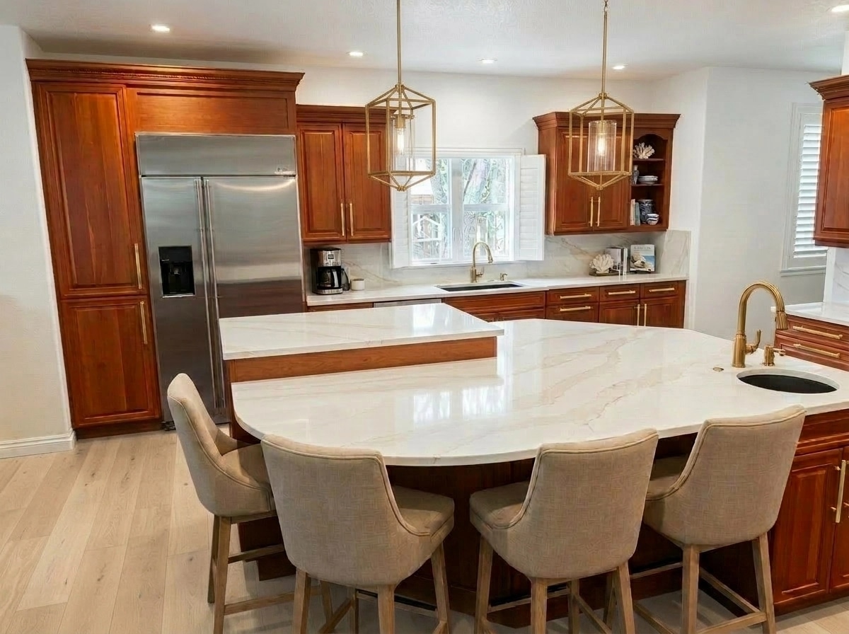 Design d'interni in stile Coastal / Hamptons — Cucina di GenRoom AI