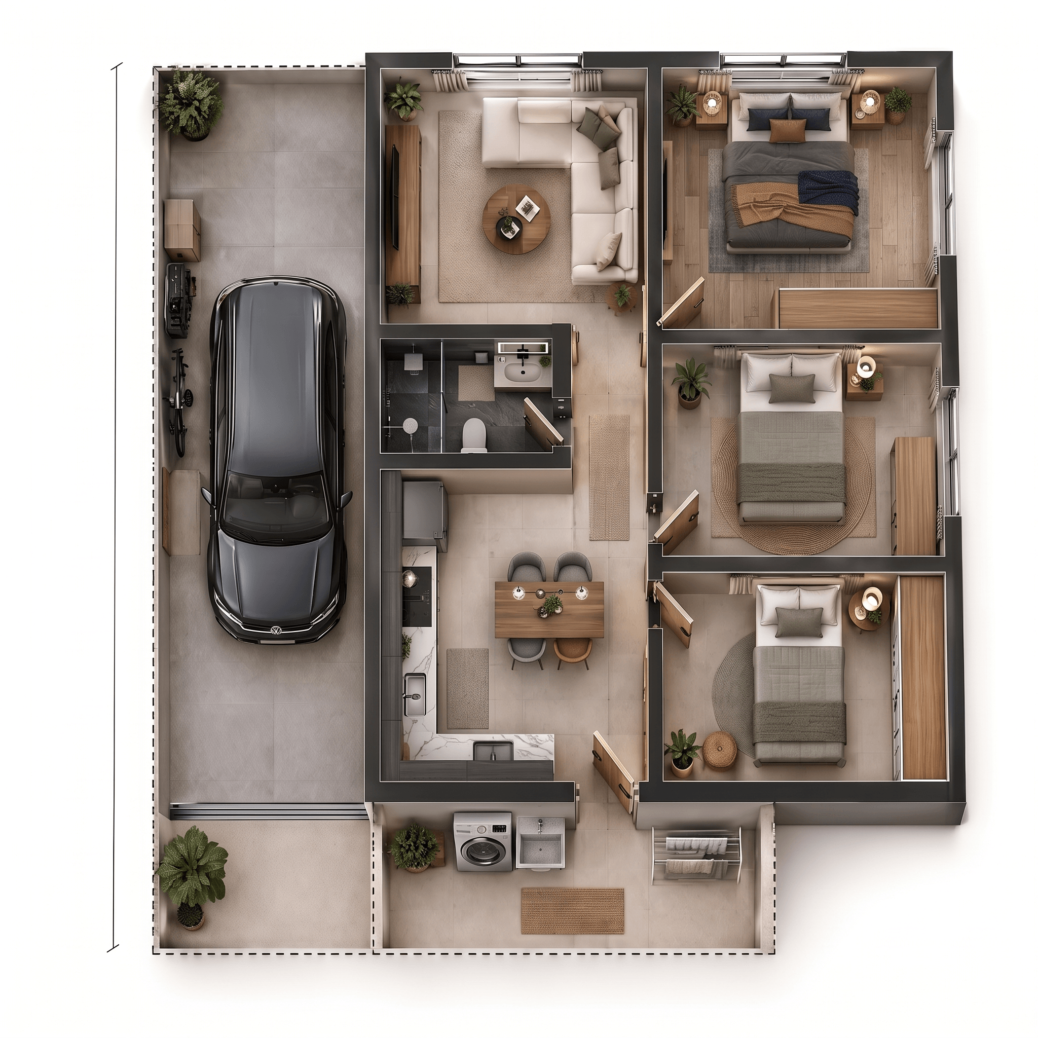 Interior design in Contemporary style — Living Room by GenRoom AI