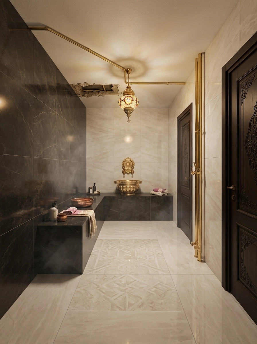 Bathroom interior in Ottoman style — photo by GenRoom AI