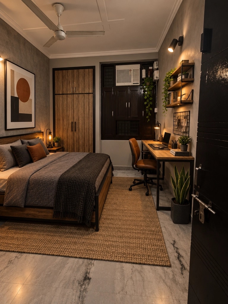 Design interior în stil Loft / Industrial — Dormitor de GenRoom AI
