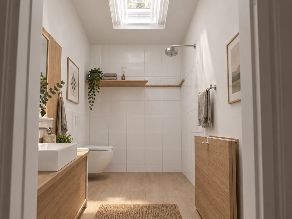 Bathroom interior in Scandinavian style — photo by GenRoom AI