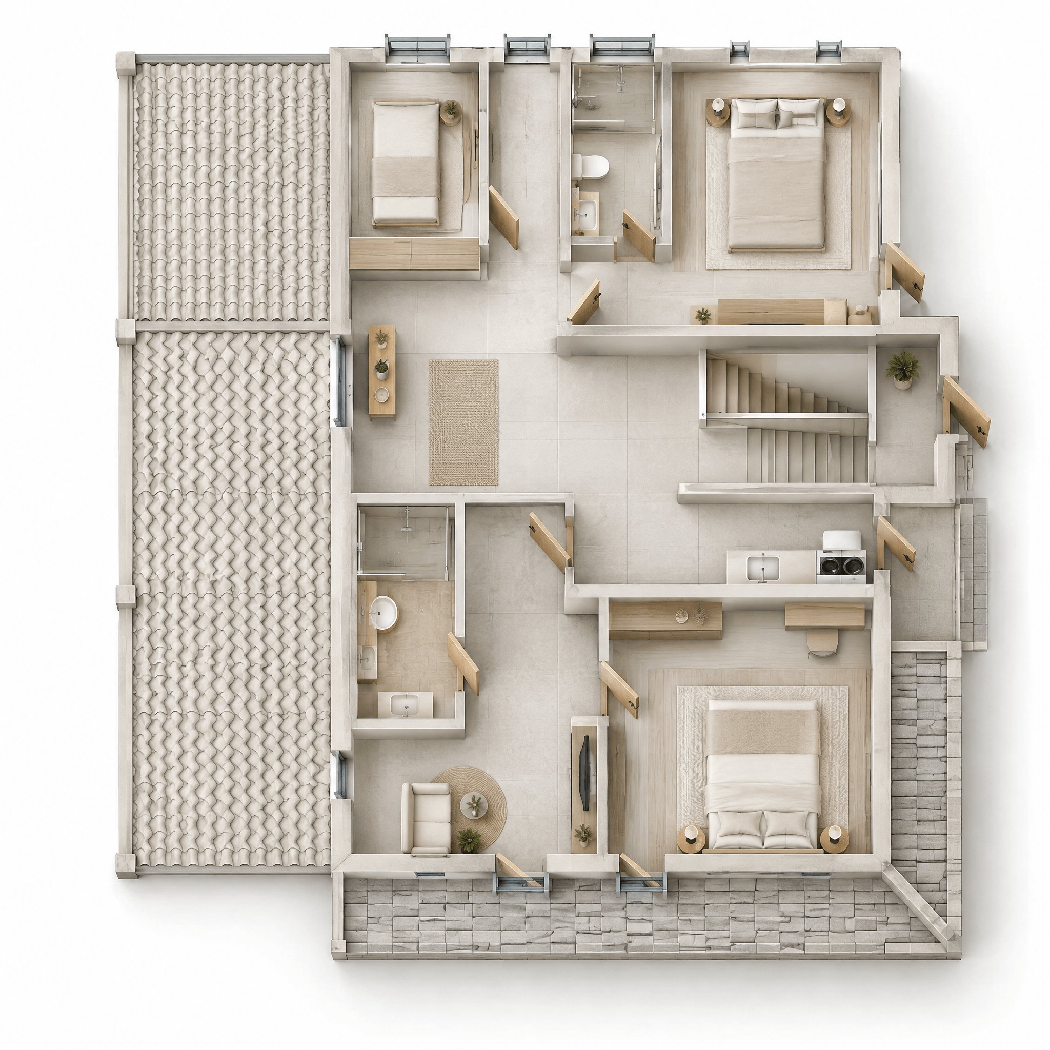 Interior design in Minimalism style — Living Room by GenRoom AI