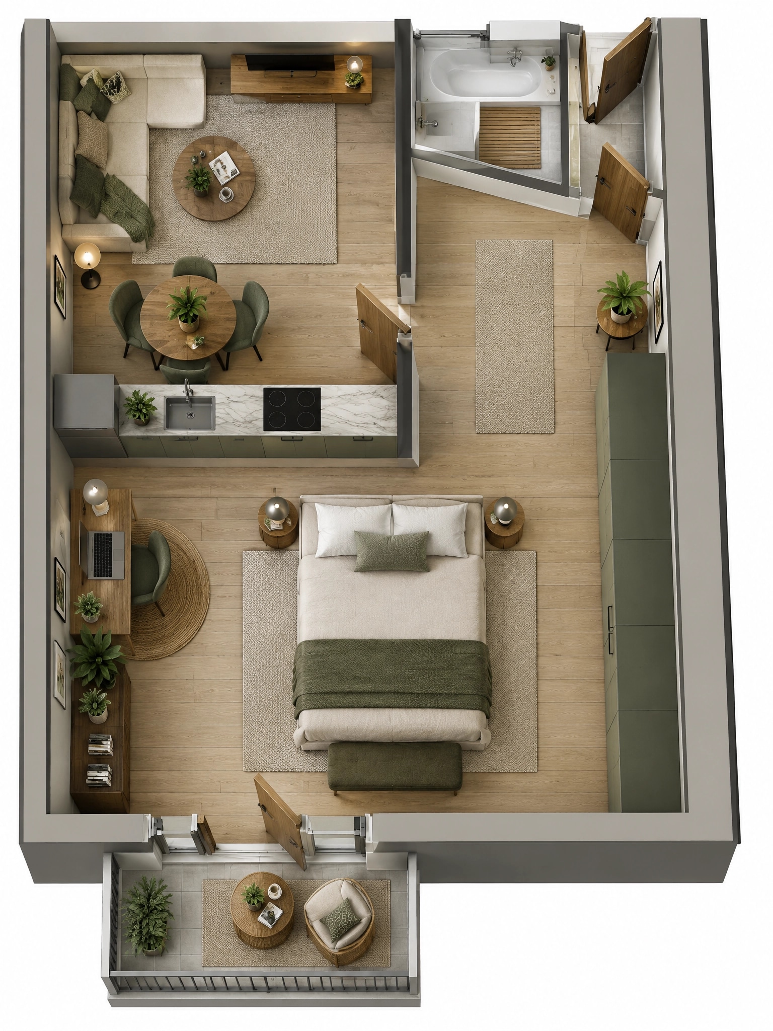 Interior design in Contemporary style — Living Room by GenRoom AI