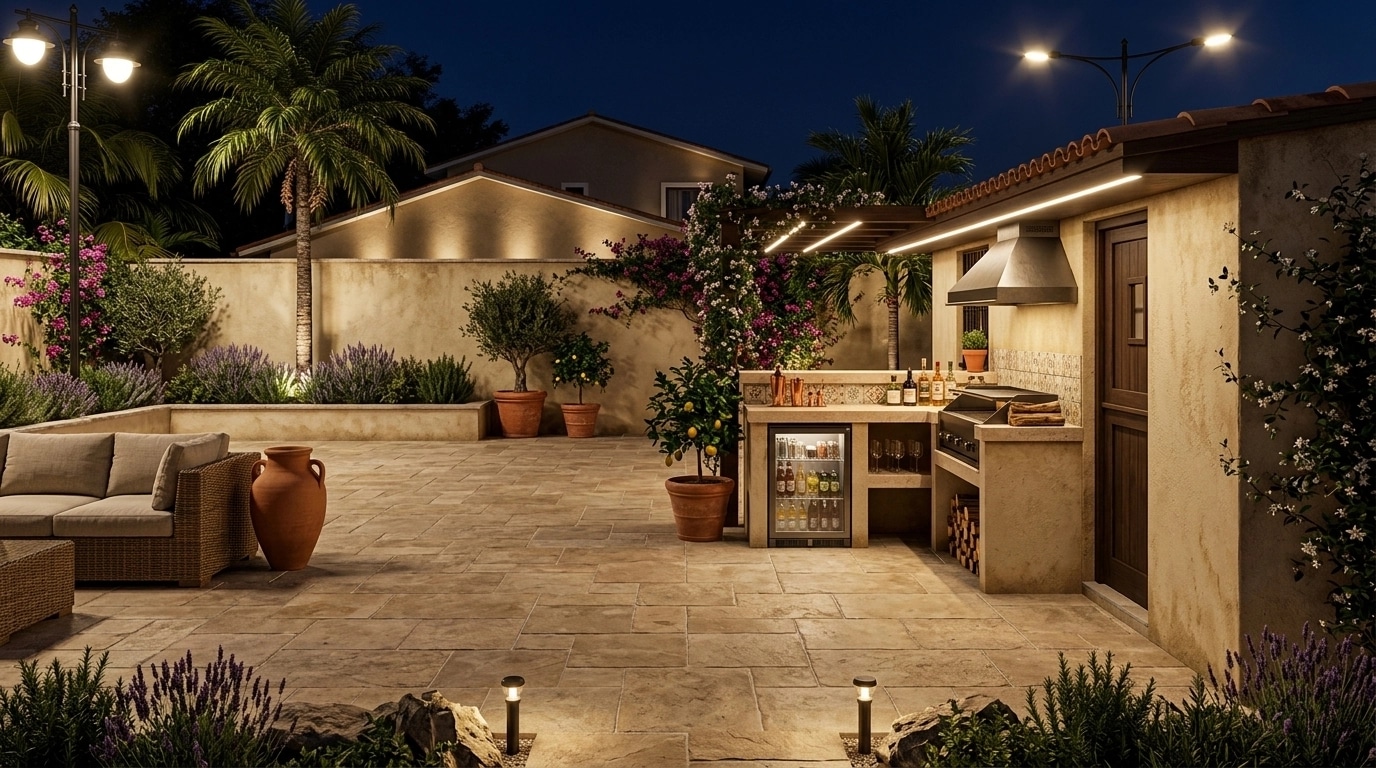 Landscape design in Mediterranean Yard style — Yard by GenRoom AI