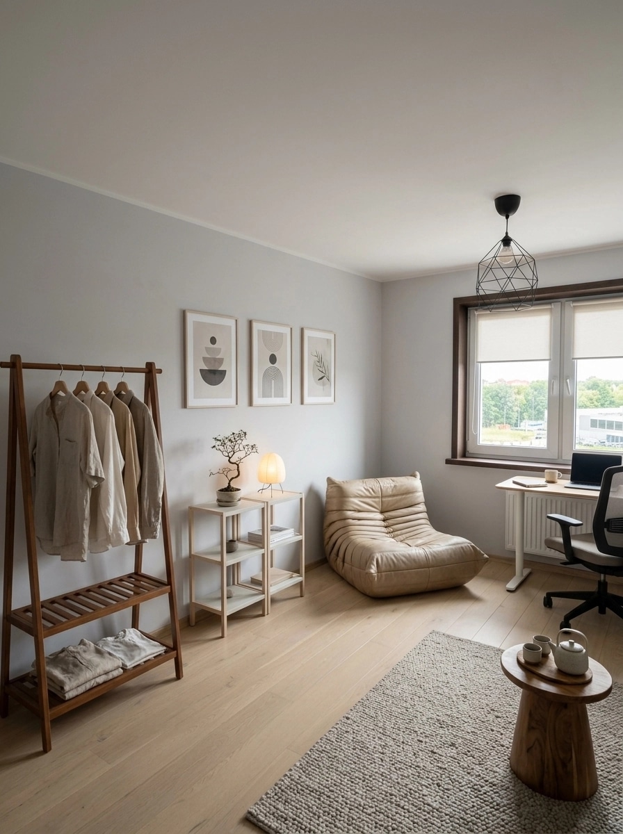 Interior design in Japandi style — studio by GenRoom AI