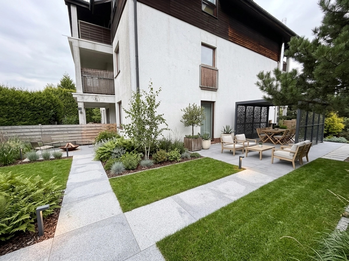 Landscape design in Scandinavian Garden style — Yard by GenRoom AI