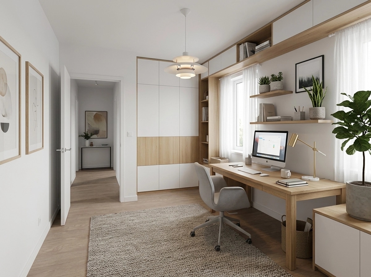 Interior design in Scandinavian style — home_office by GenRoom AI