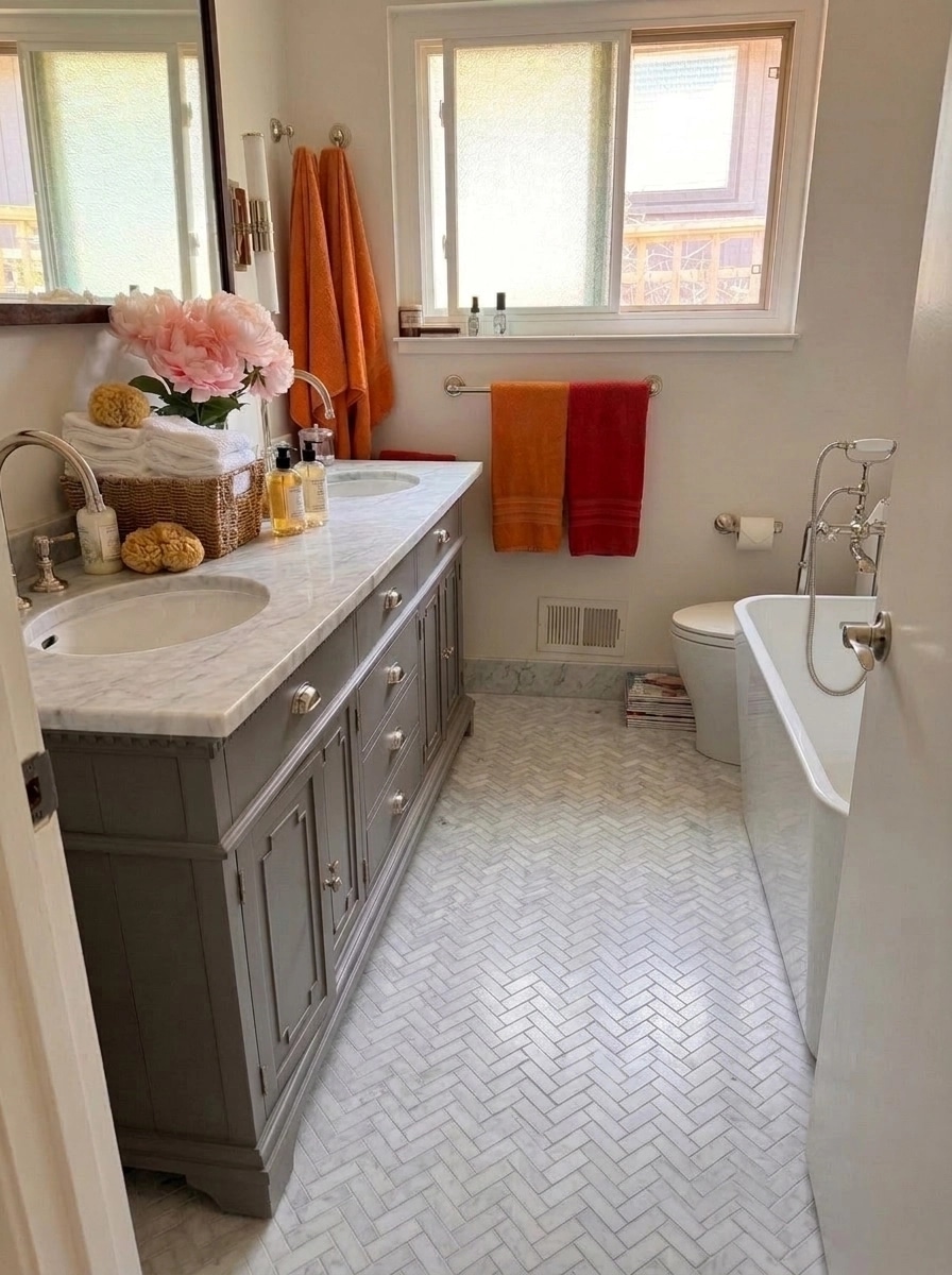 Interior design in Coastal / Hamptons style — Bathroom by GenRoom AI