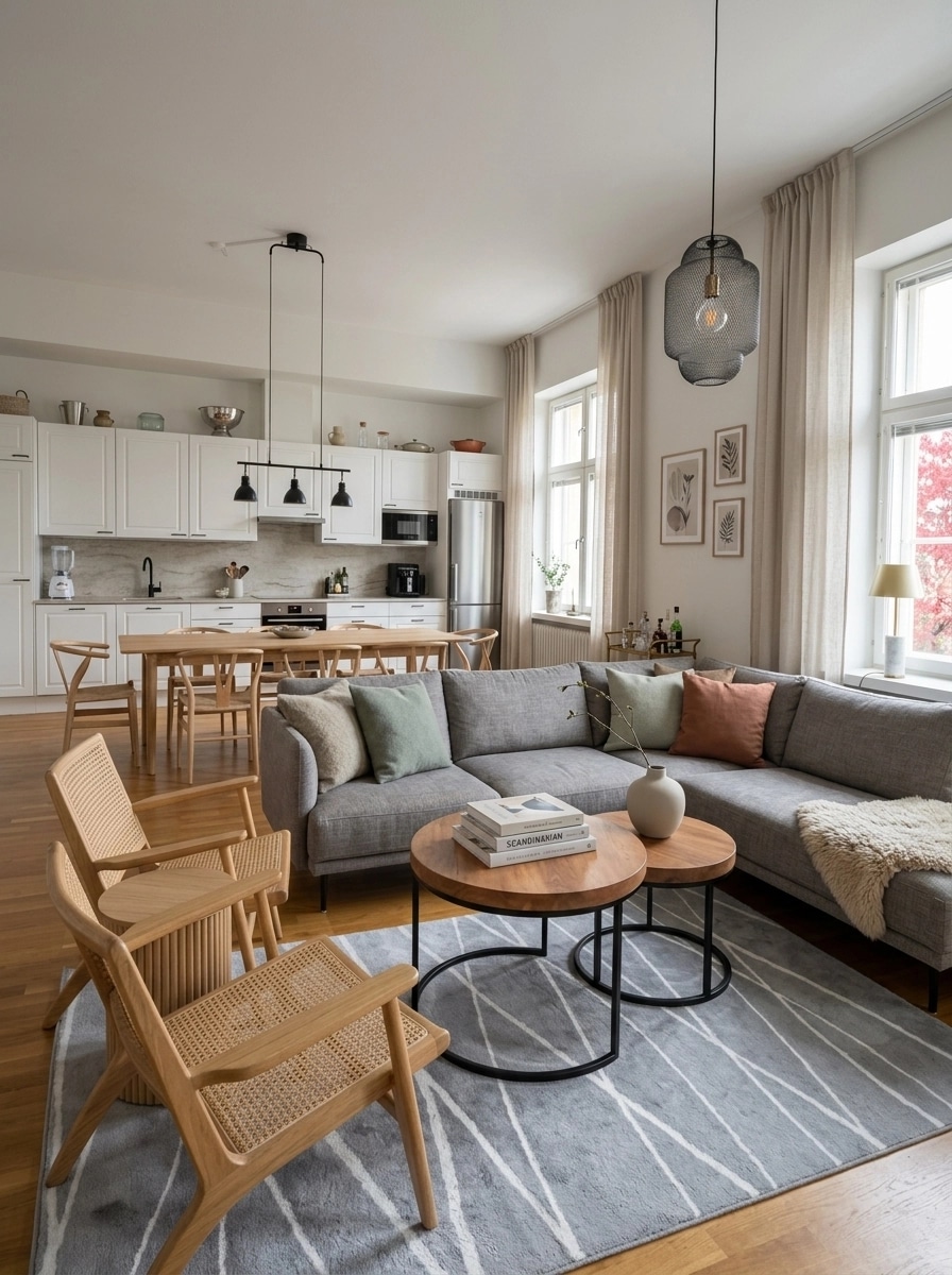 Interior design in Scandinavian style — Living Room by GenRoom AI