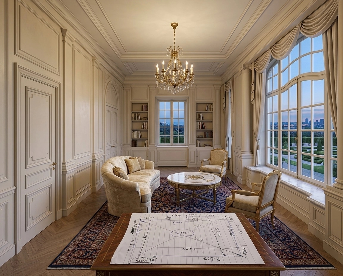 Interior design in Neoclassic style — Living Room by GenRoom AI