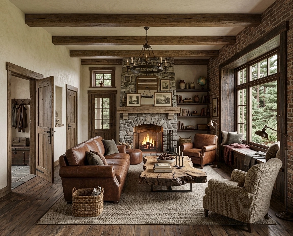 Rustic Living Room design — interior photo by GenRoom AI