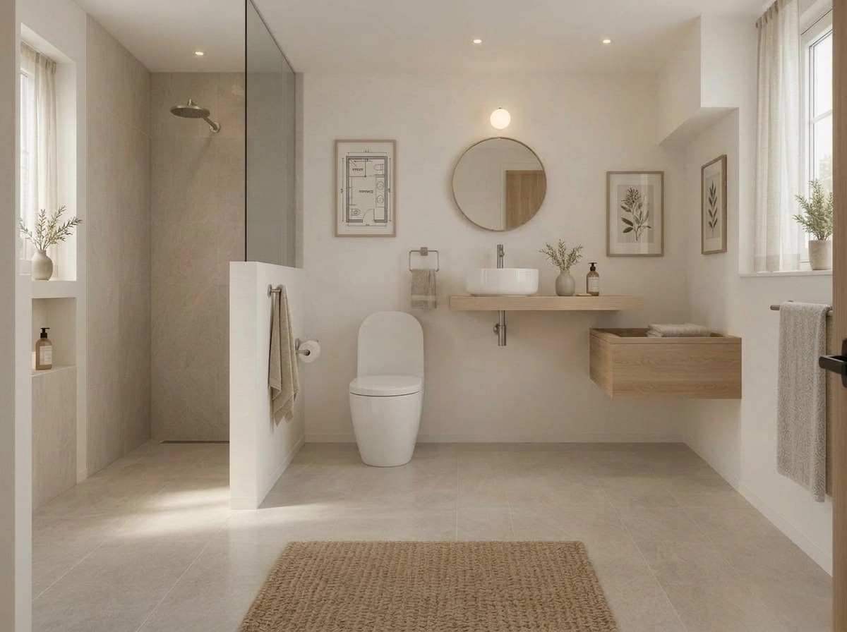 Scandinavian Bathroom design — interior photo by GenRoom AI