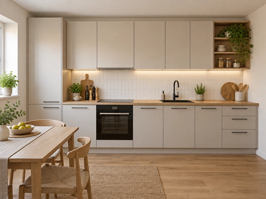 Kitchen interior in Scandinavian style — photo by GenRoom AI
