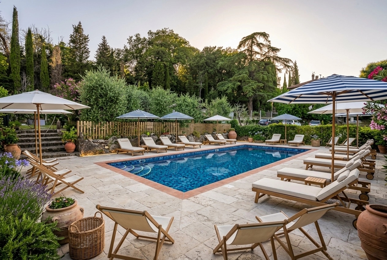 Landscape design in Mediterranean Yard style — Yard by GenRoom AI
