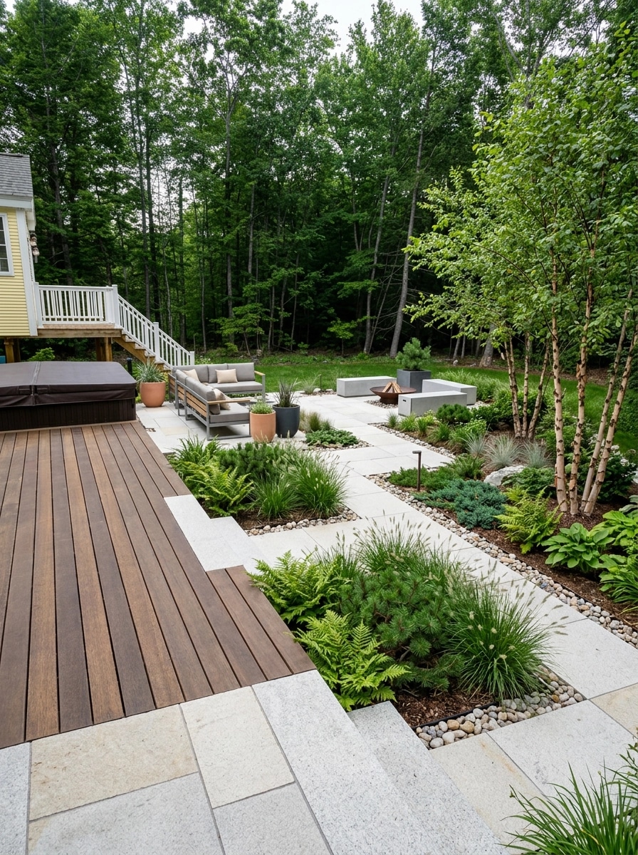 Landscape design in Scandinavian Garden style — Yard by GenRoom AI