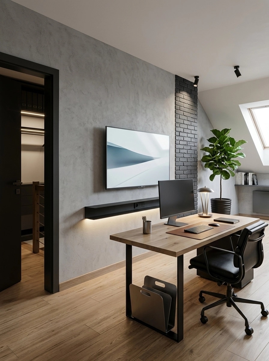 Minimalism Office design — interior photo by GenRoom AI