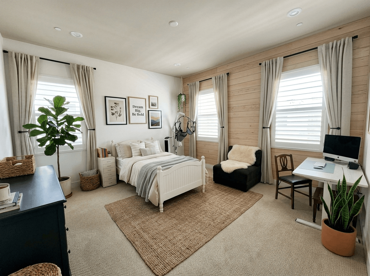 Interior design in Modern Farmhouse style — Bedroom by GenRoom AI