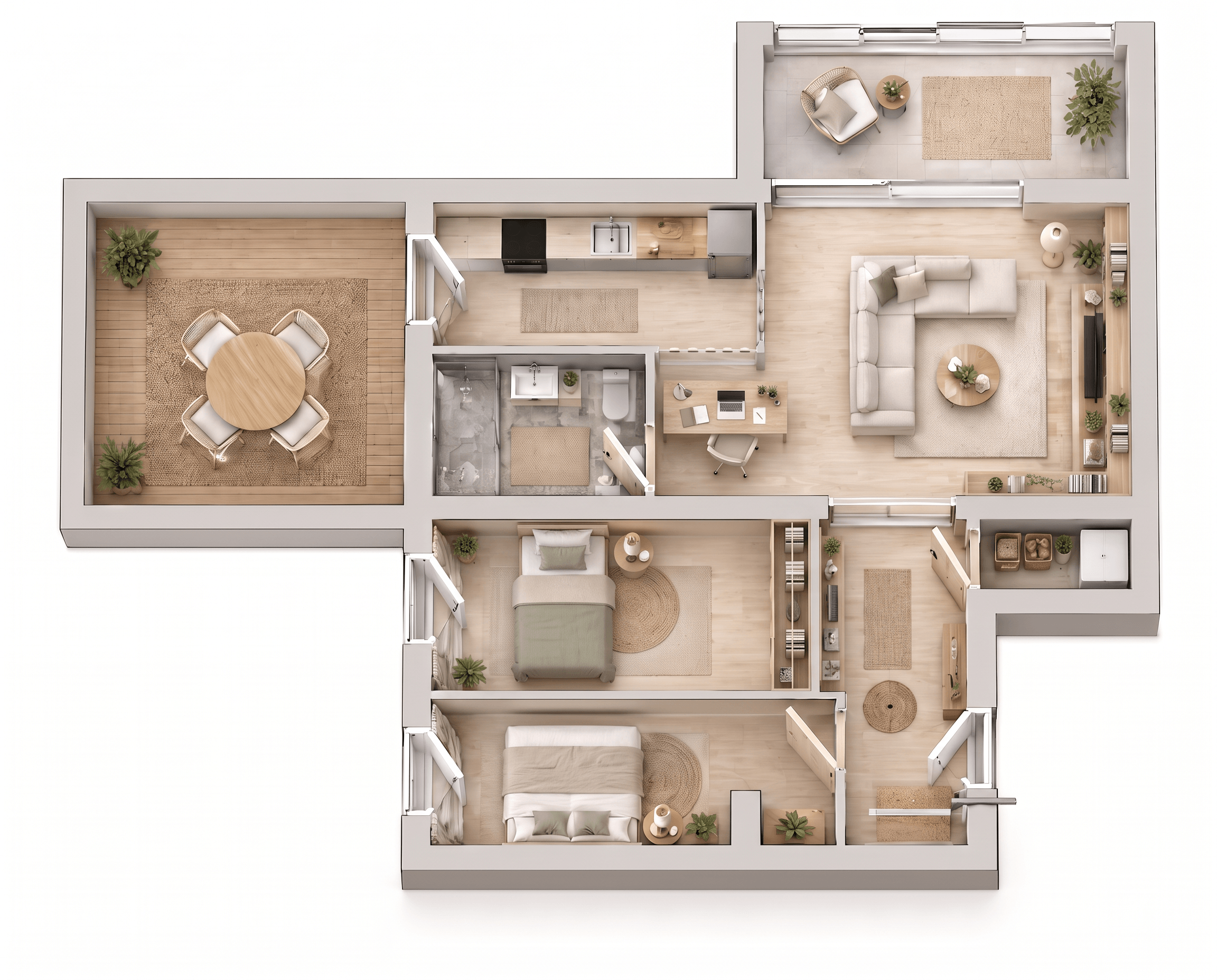 Interior design in Scandinavian style — Living Room by GenRoom AI