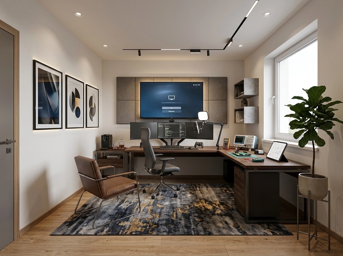 Office interior in Contemporary style — photo by GenRoom AI