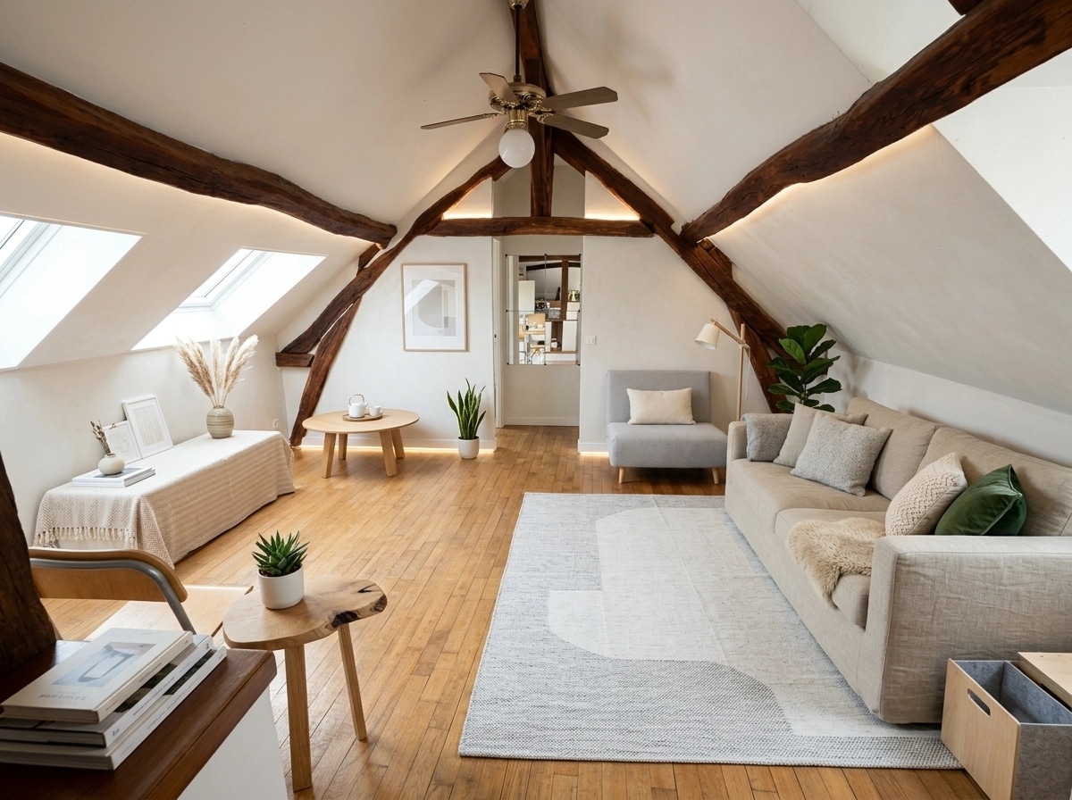 Interior design in Scandinavian style — attic by GenRoom AI