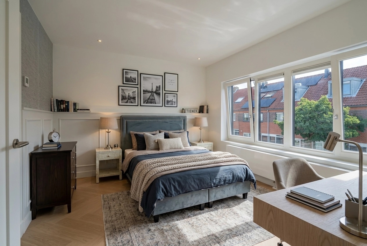 Transitional Bedroom design — interior photo by GenRoom AI