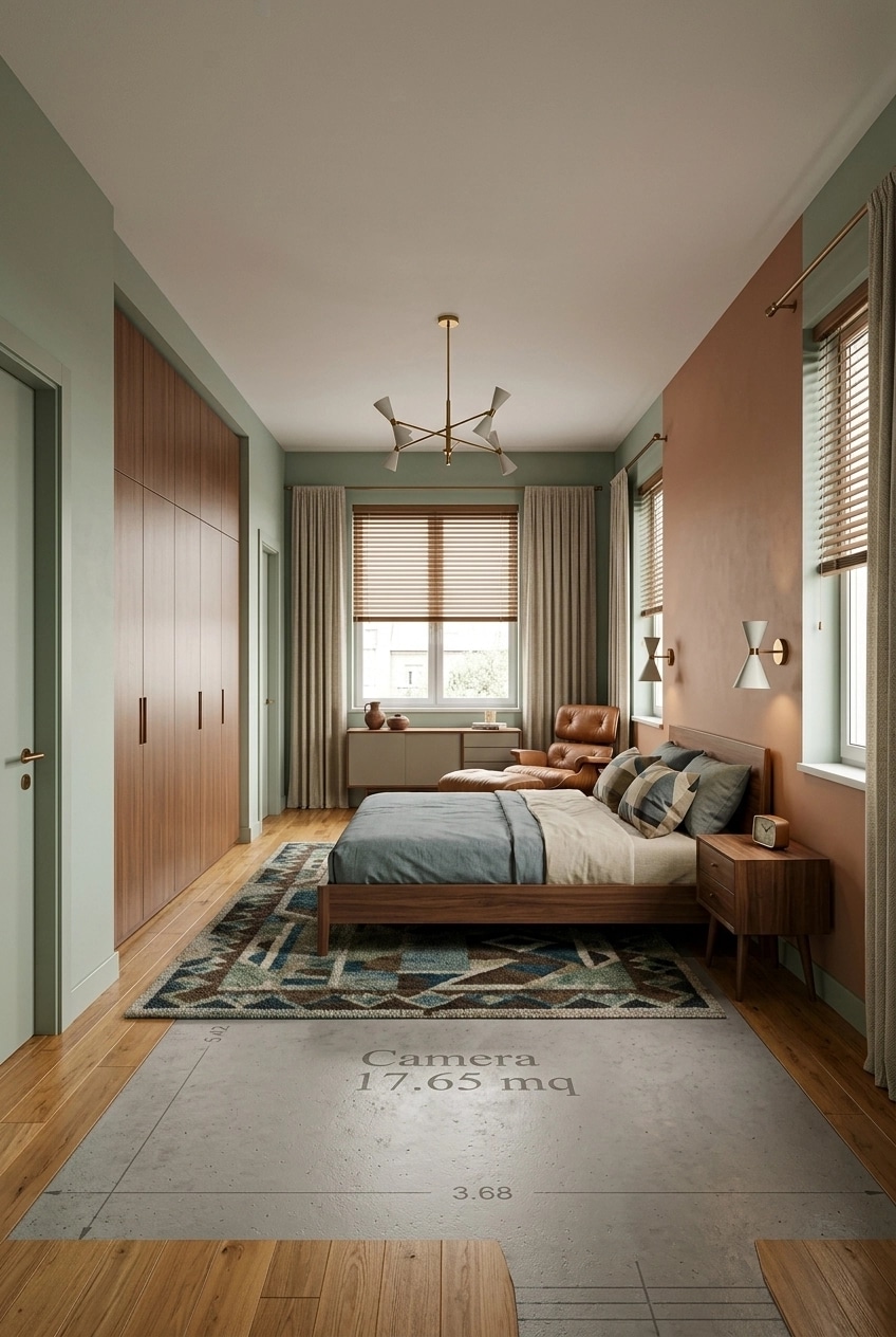 Interior design in Mid-Century Modern style — Bedroom by GenRoom AI