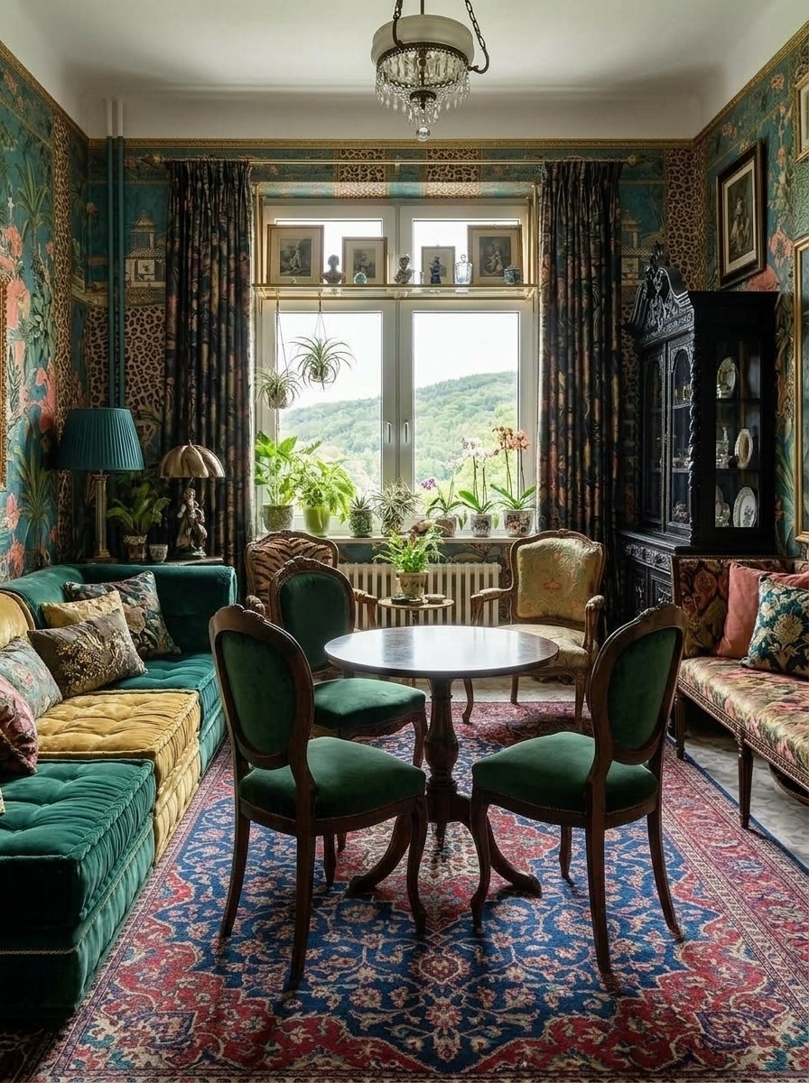 Maximalist Living Room design — interior photo by GenRoom AI