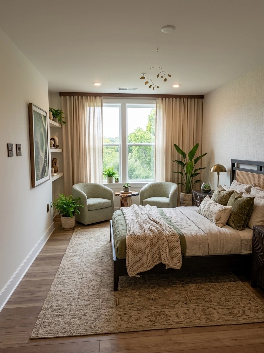 Biophilic غرفة النوم design — interior photo by GenRoom AI