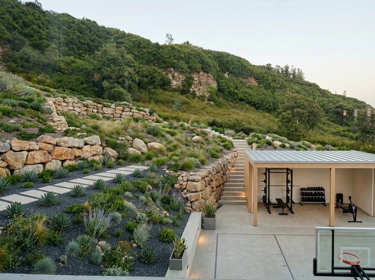 Landscape design in Minimalist Yard style — Yard by GenRoom AI