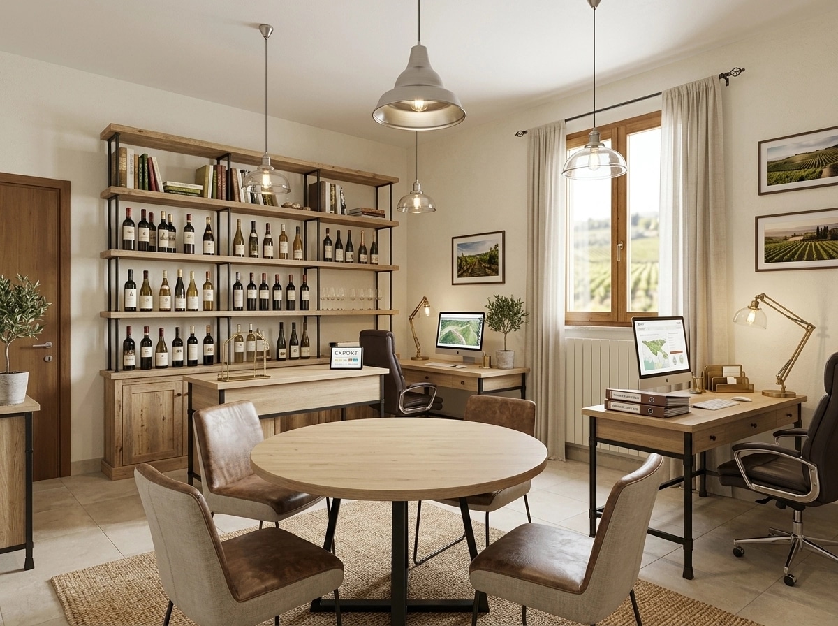Office interior in Modern Farmhouse style — photo by GenRoom AI