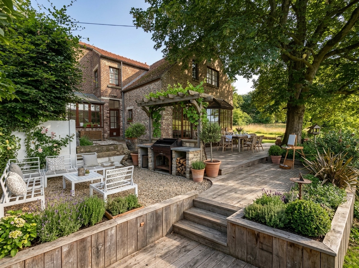Country Rustic Garden Yard design — yard photo by GenRoom AI