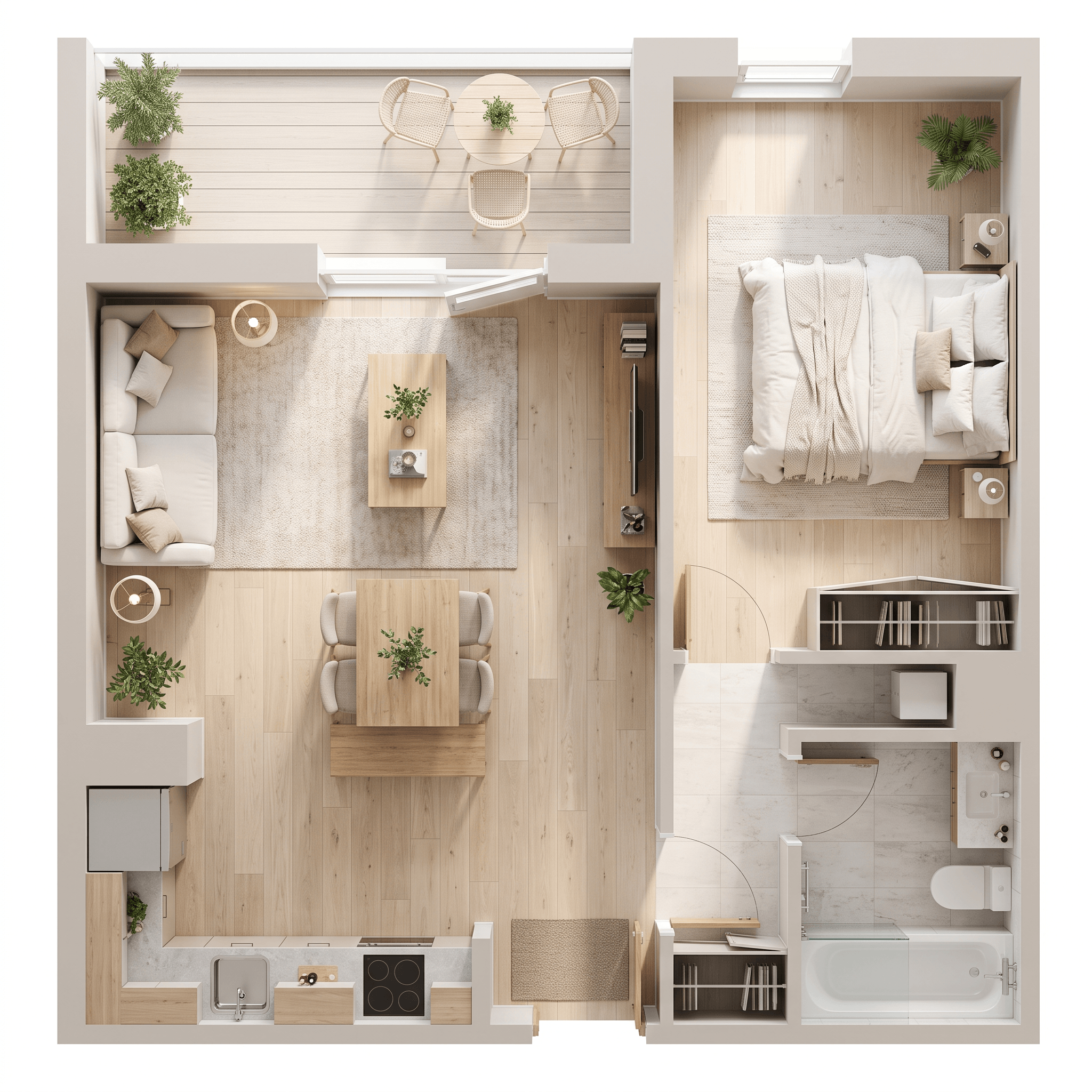 Interior design in Scandinavian style — Living Room by GenRoom AI
