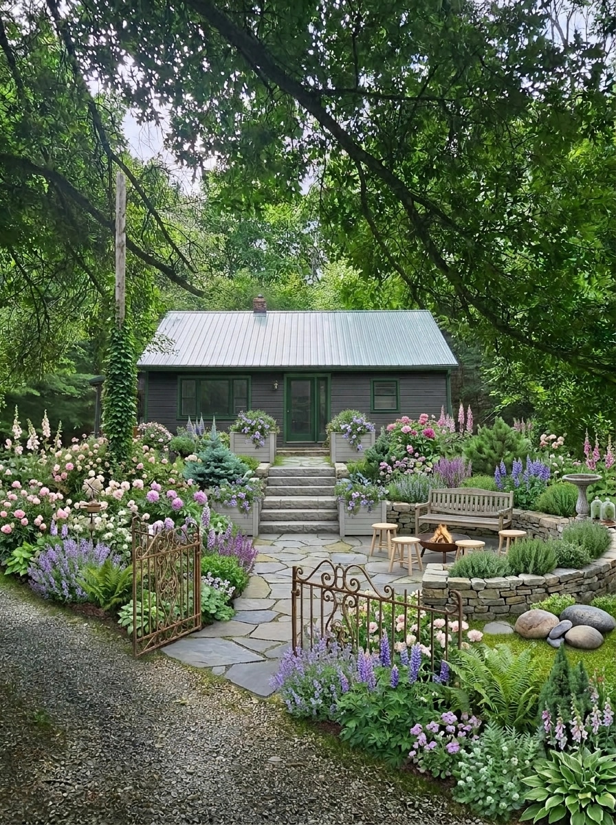 Landscape design in English Cottage Garden style — Yard by GenRoom AI
