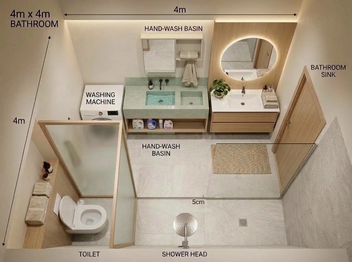 Interior design in Scandinavian style — Bathroom by GenRoom AI