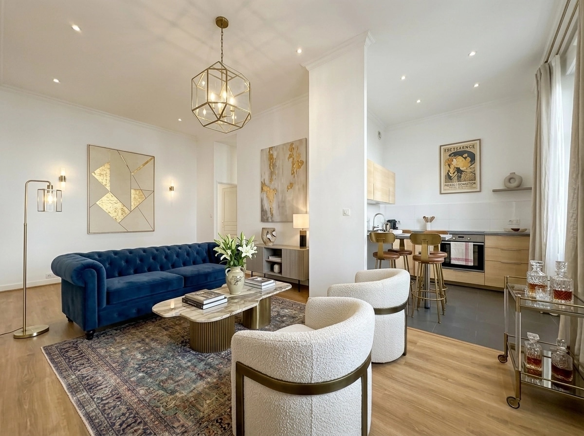Interior design in French Parisian style — Living Room by GenRoom AI