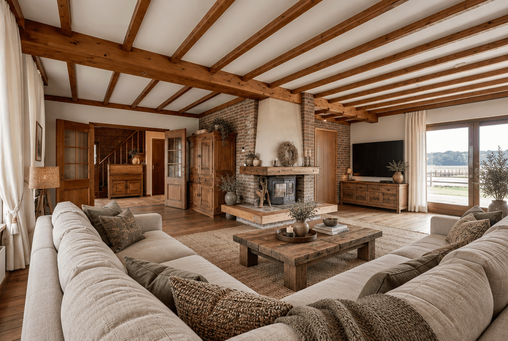 Design d'intérieur en style Rustic — Salon par GenRoom AI