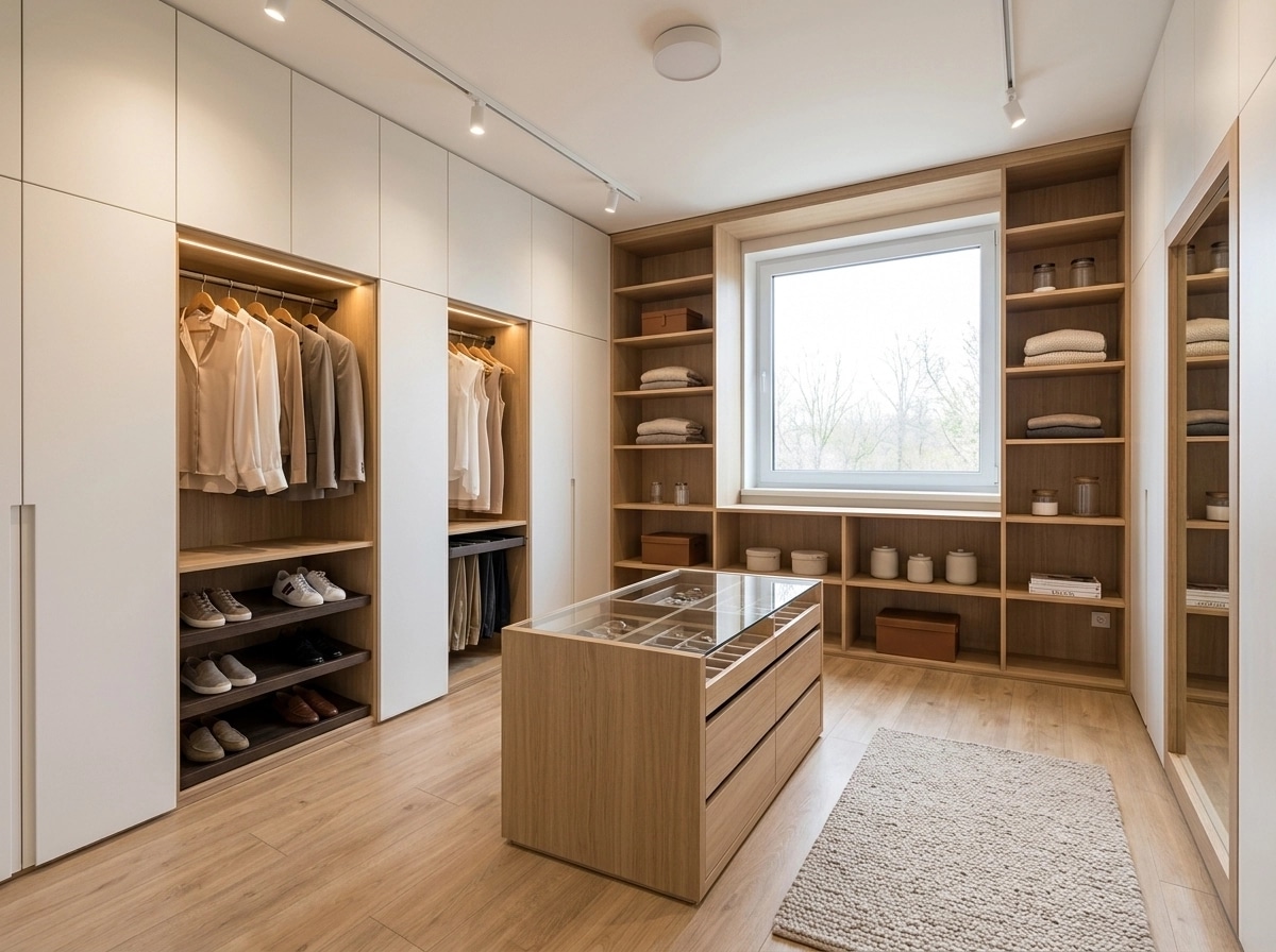 Interior design in Minimalism style — wardrobe by GenRoom AI