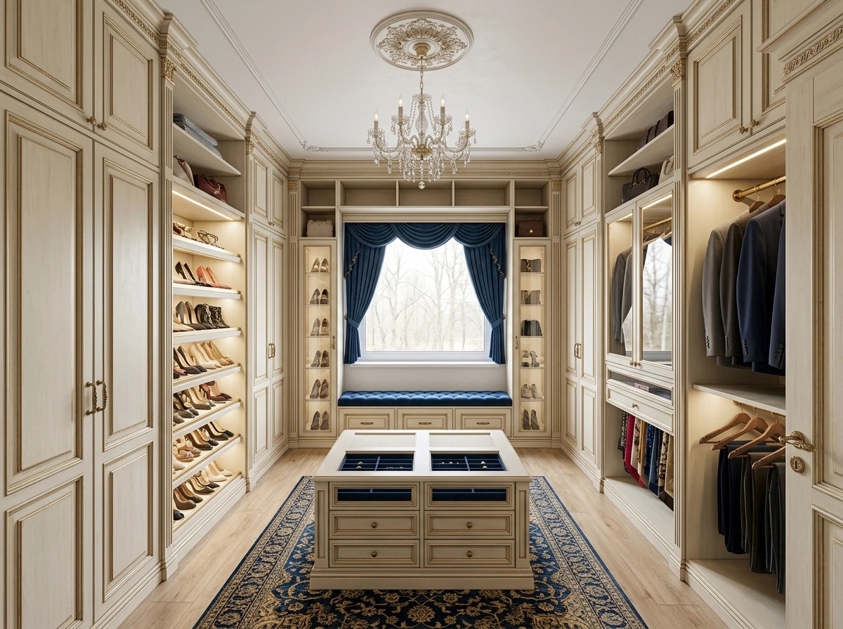 Interior design in Neoclassic style — wardrobe by GenRoom AI