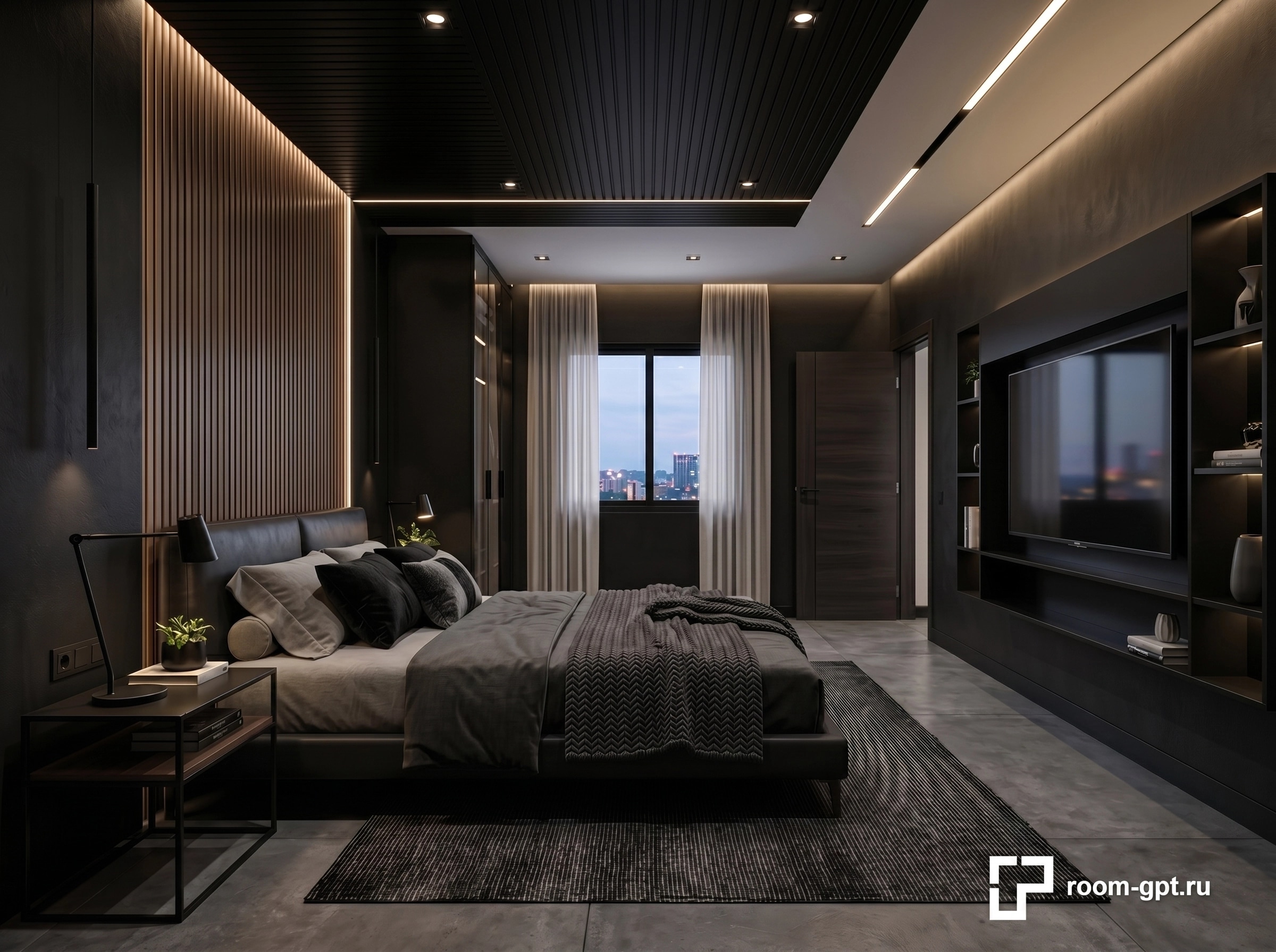 Blacktec Bedroom design — interior photo by GenRoom AI