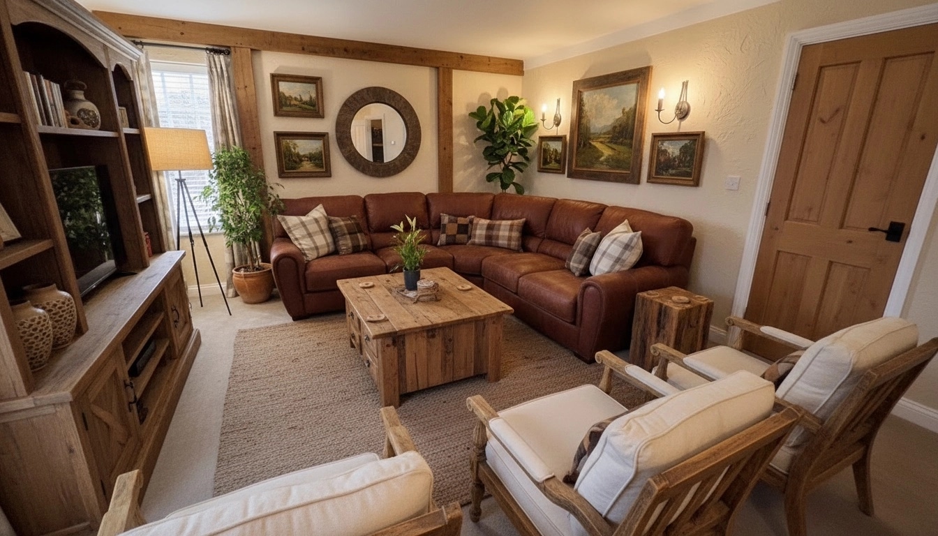 Interior design in Rustic style — Living Room by GenRoom AI