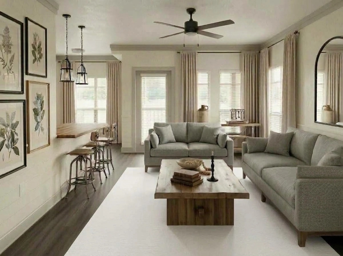 Modern Farmhouse Living Room design — interior photo by GenRoom AI