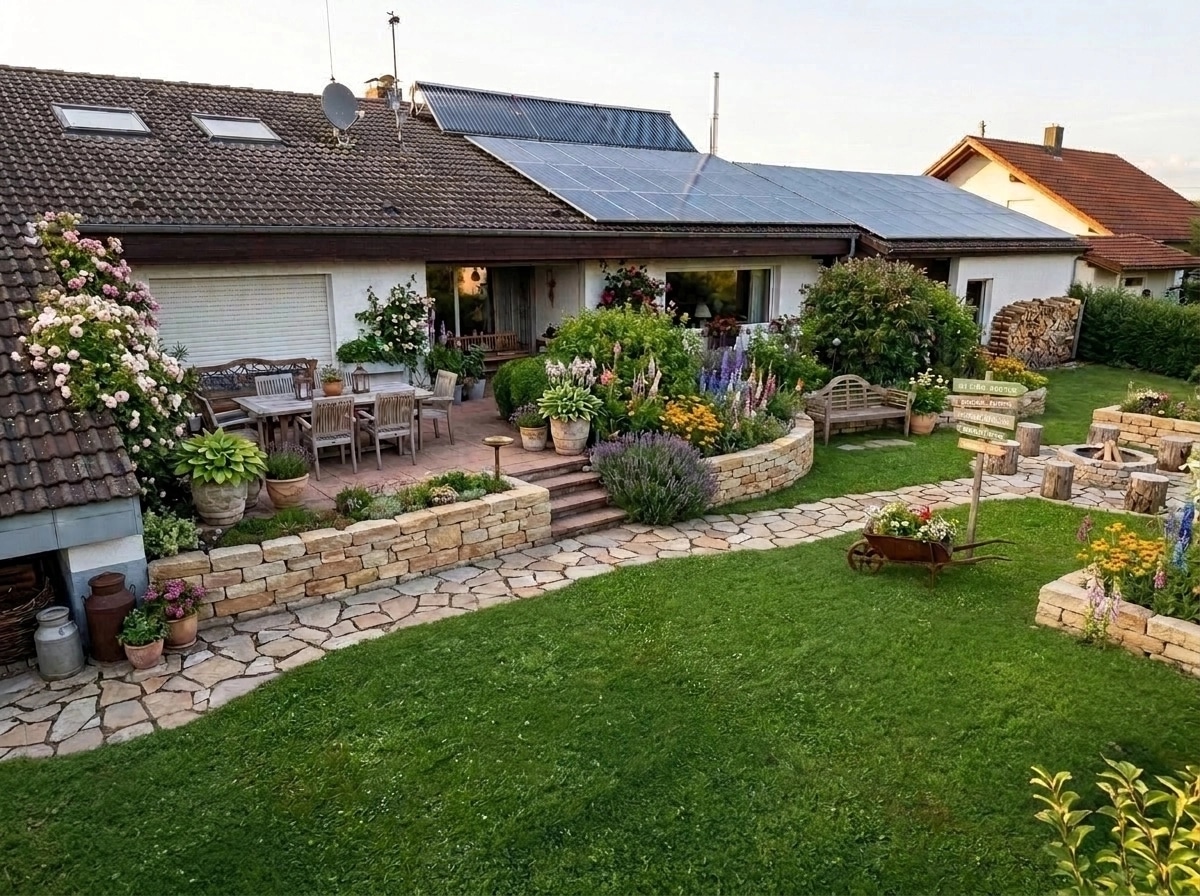 Country Rustic Garden Yard design — yard photo by GenRoom AI